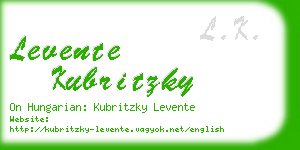 levente kubritzky business card